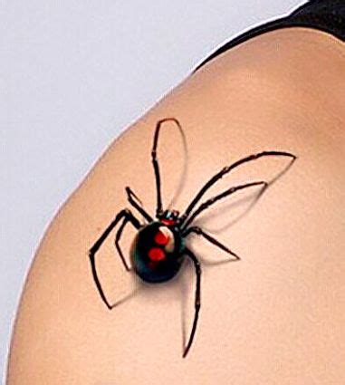 Color also plays an important role when choosing what is right for you; 3D red back spider tattoo | Tatuering