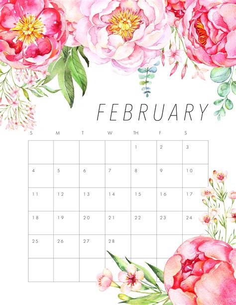Free Printable 2018 Floral Calendar The Cottage Market Free