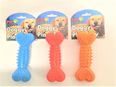 Squeaky Rubber Spike Bone Dog Toy Ht6772
