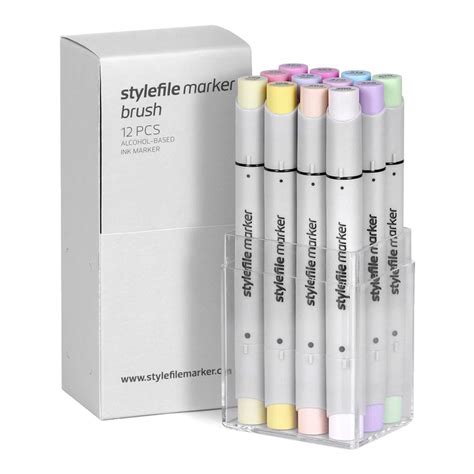 Stylefile Brush Marker 12 Set Pastel Sketching Equipment From Graff