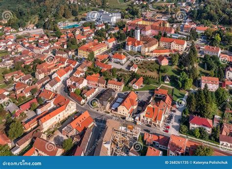 Summertime Aerial View To The Town Of Varazdinske Toplice In Croatia