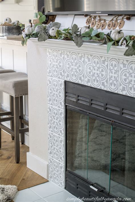 Stencil Fireplace Tile Fireplace Guide By Linda