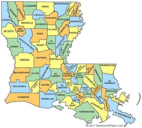Louisiana Cities Map Printable
