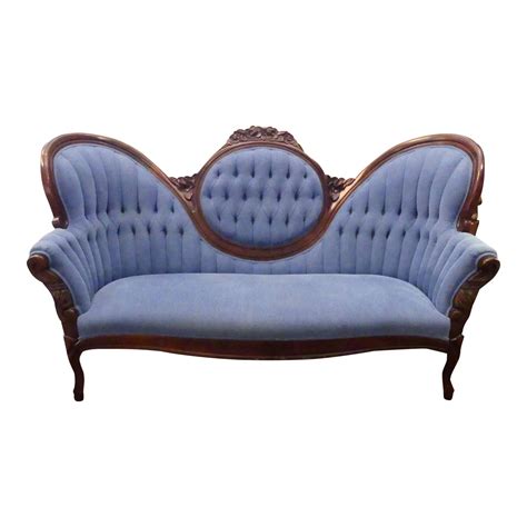 Vintage Victorian Blue Sofa Chairish