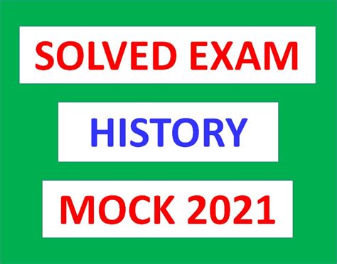 Solved Exam History Form 6 Mock 2021 Msomi Bora