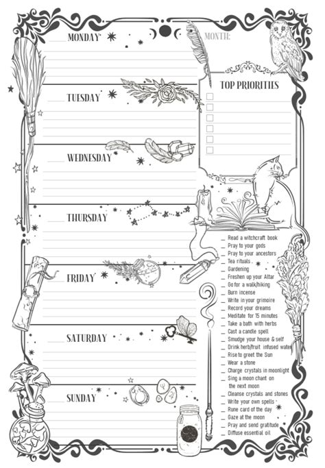 Book Of Shadows Printable Pages Grimoire Witch Planner 2021 Uk And Usa