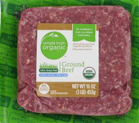 Simple Truth Organic 90 Lean Ground Beef 1 Lb Frys Food Stores