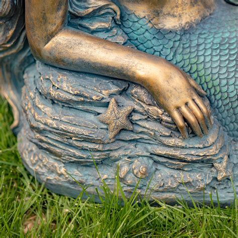 38 Long Mermaid Reclining On Rock Garden Statue Etsy