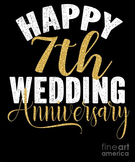 Happy 7th Wedding Anniversary Matching T For Couples Design Digital