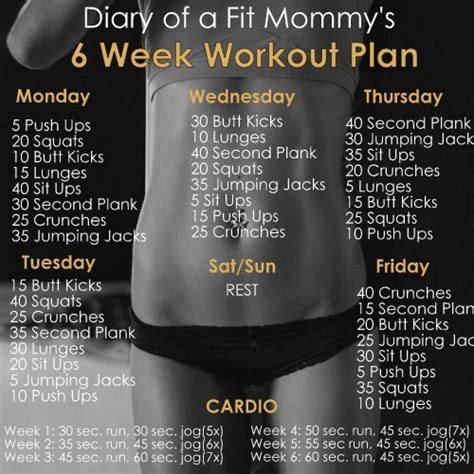 6 Week No Gym Home Workout Plan Diary Of A Fit Mommy