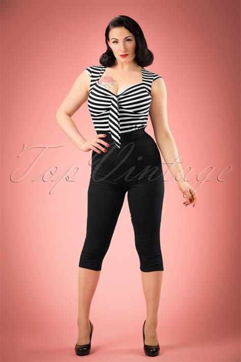 50s Gracie Capris In Black