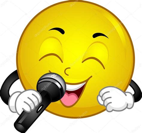 Download Royalty Free Illustration Of A Singing Smiley Stock Photo From Depositphotos