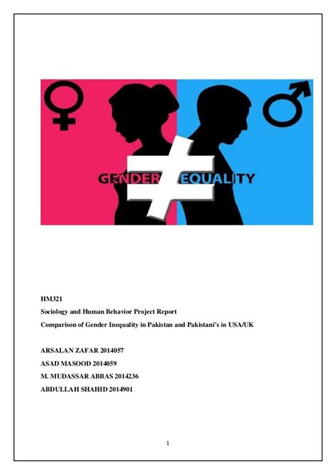 Gender Inequality Sociology Project Report