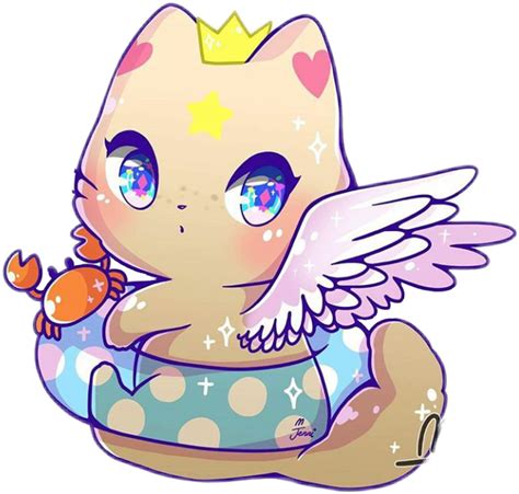 Kawaii Cute Cat Kitty Summer Summertime Angel Angelwing