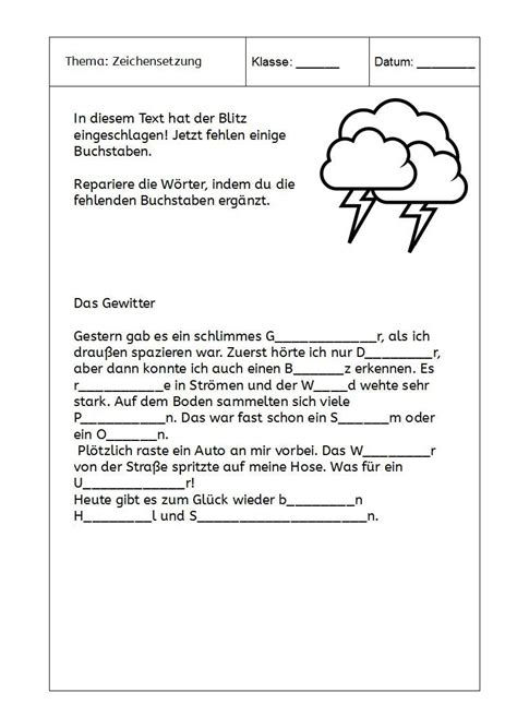 In deutsch der grundschulen zum verbessern der rechtschreibung und grammatik. Eulenpost - Lückentext zu Wortschatz: Wetter | Deutsch ...