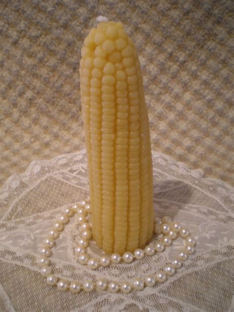 Beeswax Candle Realistic Shaped Corn Cob Candle Natural Gold Etsy