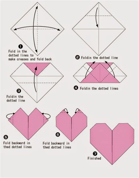 Printable Instructions For Origami Heart Origami Japonês Origamis De
