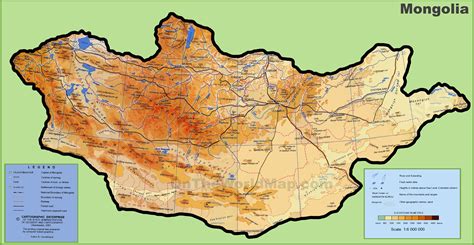 Mongolia physical map