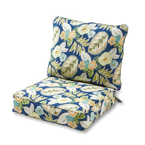 greendale home fashions 2 piece marlow blue floral outdoor deep seat cushion set