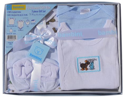Bambini Newborn Baby Shower Layette T Box Set 5pc Baby Boys