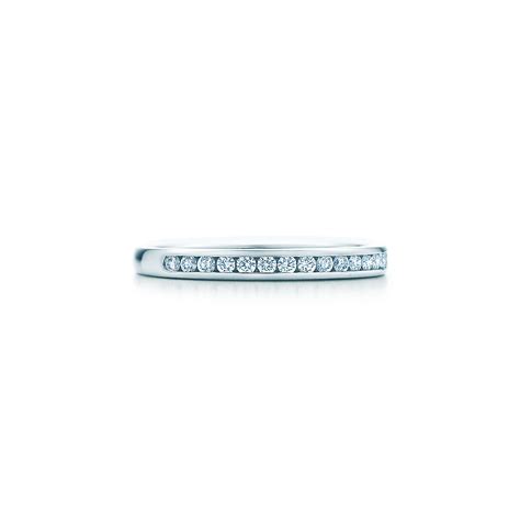 Tiffany® Setting Wedding Band In Platinum With A Half Circle Of