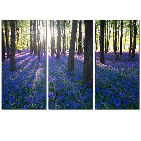 Visual Art Decor Lavender Forest Painting For Wallfloral Printed On