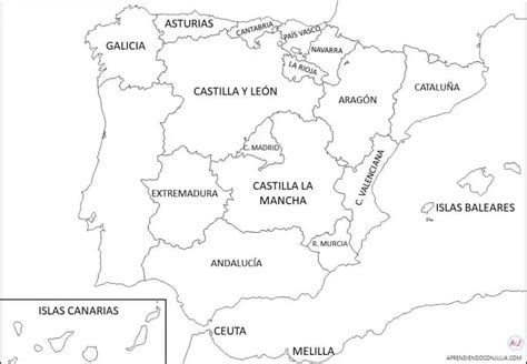 Mapa Político De España Juego Imprimible Aprendiendo Con Julia