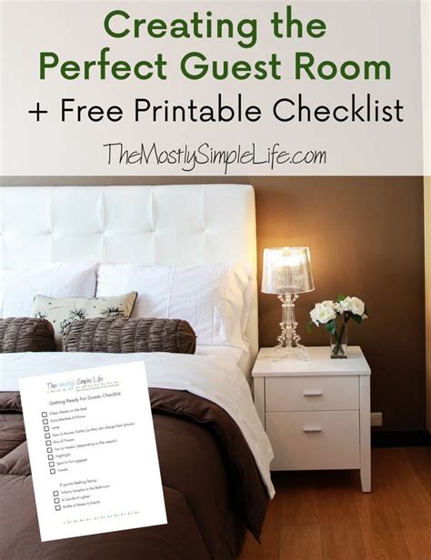 Creating The Perfect Guest Room Printable Checklist Guest Room
