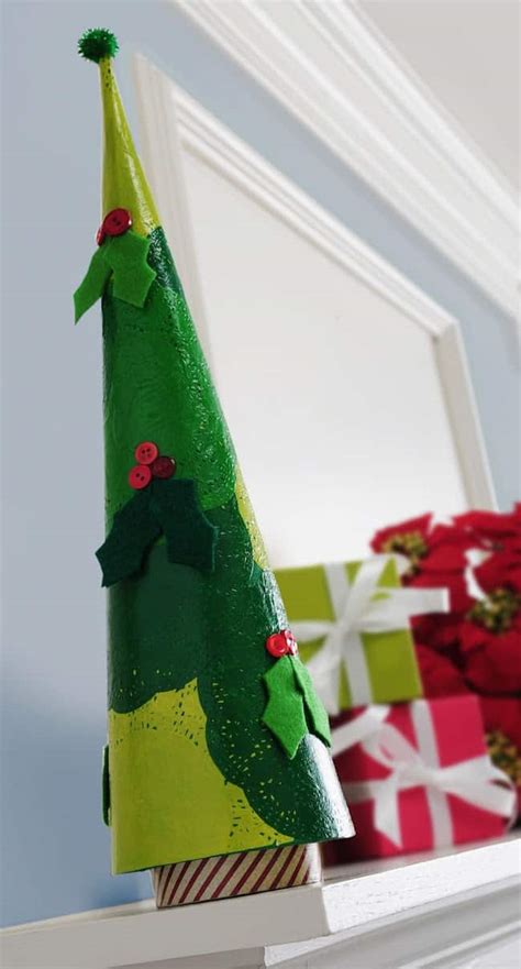 Decorate A Paper Mache Tree For Christmas Mod Podge Rocks