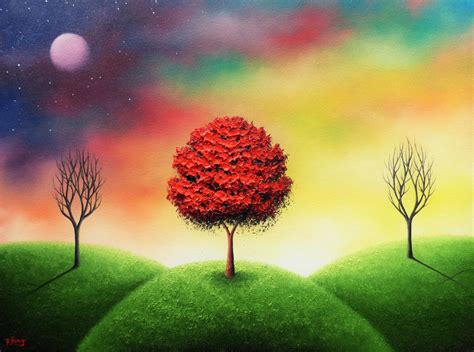 Art Print Of Surreal Landscape Painting Dreamscape Cross Art