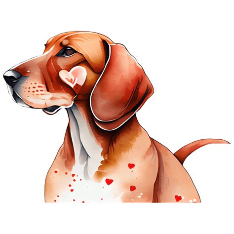Valentines Day Redbone Coonhound Digital Graphic · Creative Fabrica