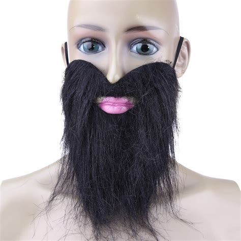 Halloween Mask Funny Beard Costume Halloween Beard Facial Hair Disguise Game Black Mustache