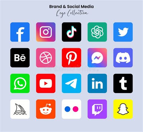 Symboles De Réseaux Sociaux Populaires Médias Sociaux Logo Icônes