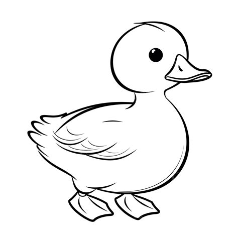 Free Coloring Page Duck For Toddlers Outline Sketch Drawing Vector
