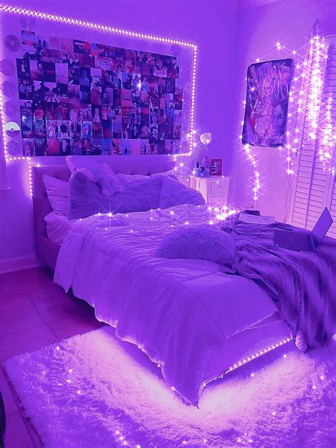 Aesthetic Bedroom Neon Bedroom Room Makeover Bedroom Purple Room Decor