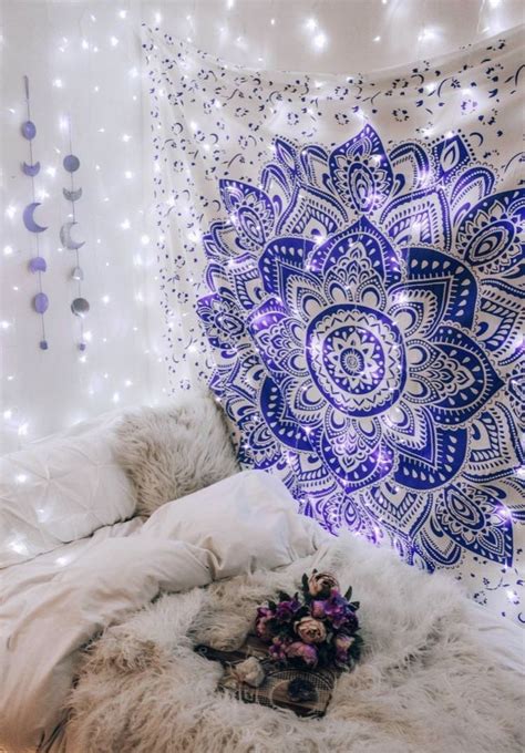 41 Cool Tapestry Bedroom Design Ideas With Bohemian Vibes Purple Room