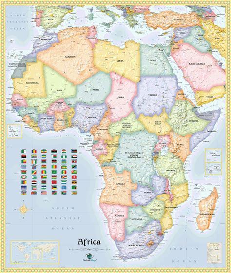 Africa Political Wall Map By Outlook Maps Mapsales