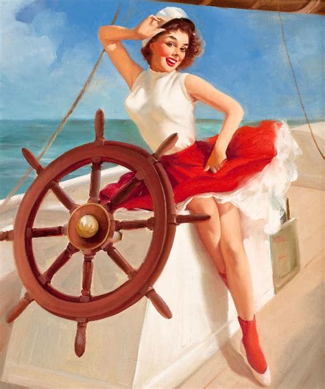 Sailor Girl S Gil Elvgren Vintage Pin Up Art Poster Etsy