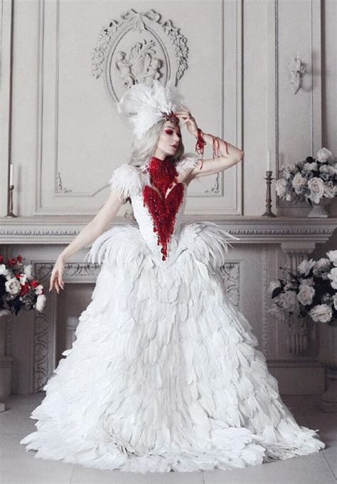 The Bleeding Swan Haute Gothic Feathered Gown Alice Corsets