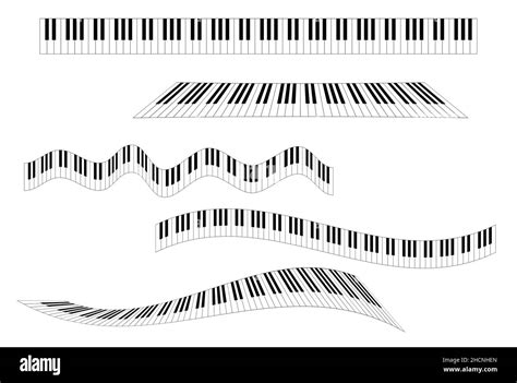 Piano Keyboard Variations Collection Vector Illustration Stock Vector