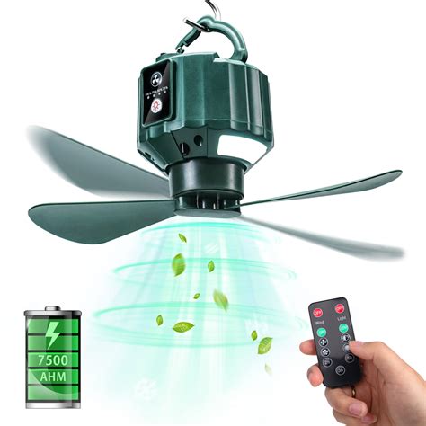 Dukuseek Tent Ceiling Fans For Camping Portable Tent Fans With Light