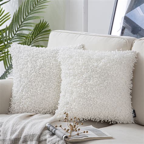 Looking for white throw pillows. Phantoscope Soft Luxury Tassel Velvet with Shaggy Dots ...