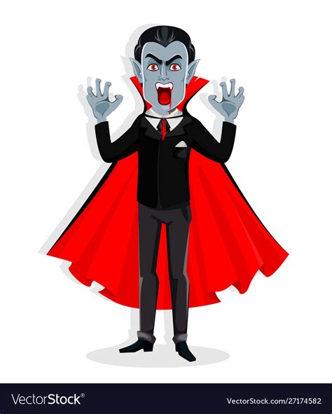 Happy Halloween Handsome Cartoon Vampire Vector Image