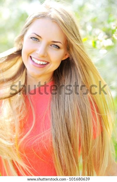 Portrait Happy Cheerful Smiling Young Beautiful Stock Photo 101680639