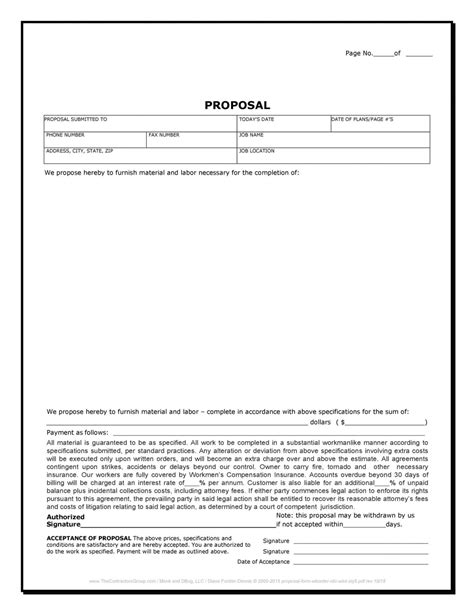 Sample 31 Construction Proposal Template And Construction Bid Forms