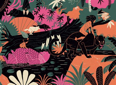 The Jungle Book on Behance | Jungle illustration, Jungle book, Mural art