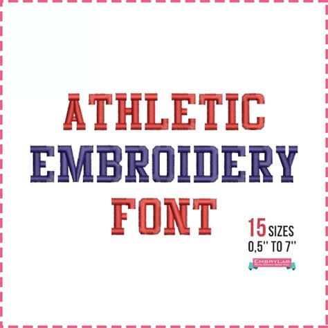 Athletic Embroidery Font Machine Embroidery Alphabet Design Etsy