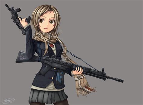 Wallpaper Anime Girl With Gun Hinhanhsieudep Net