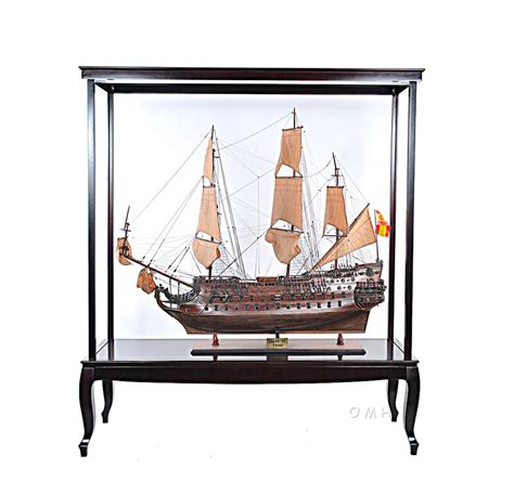 Xl Wooden Display Case Cabinet Stand For 58 Tall Ship Boat Models
