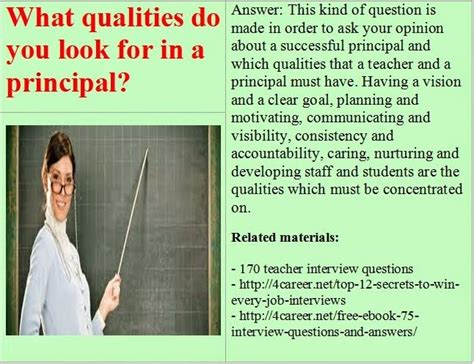 What Qualities Do You Look For In A Principal Teacher Interviews